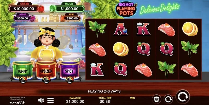 Big Hot Flaming Pots Delicious Delights игровой экран